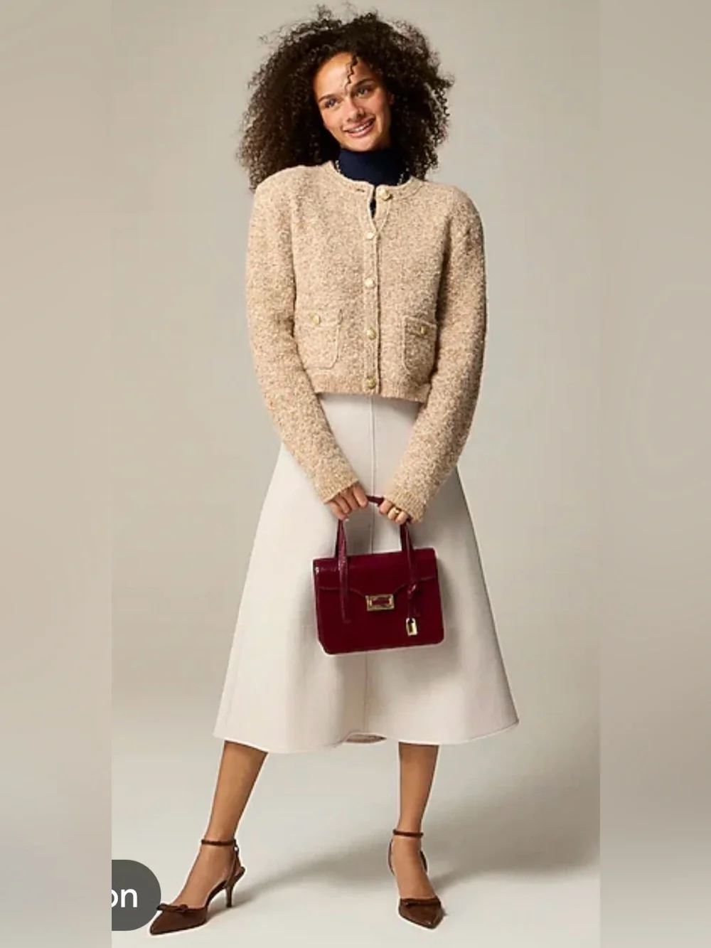 J. Crew Sweater Lady Jacket in the Aged Parchment Colorway Size XS